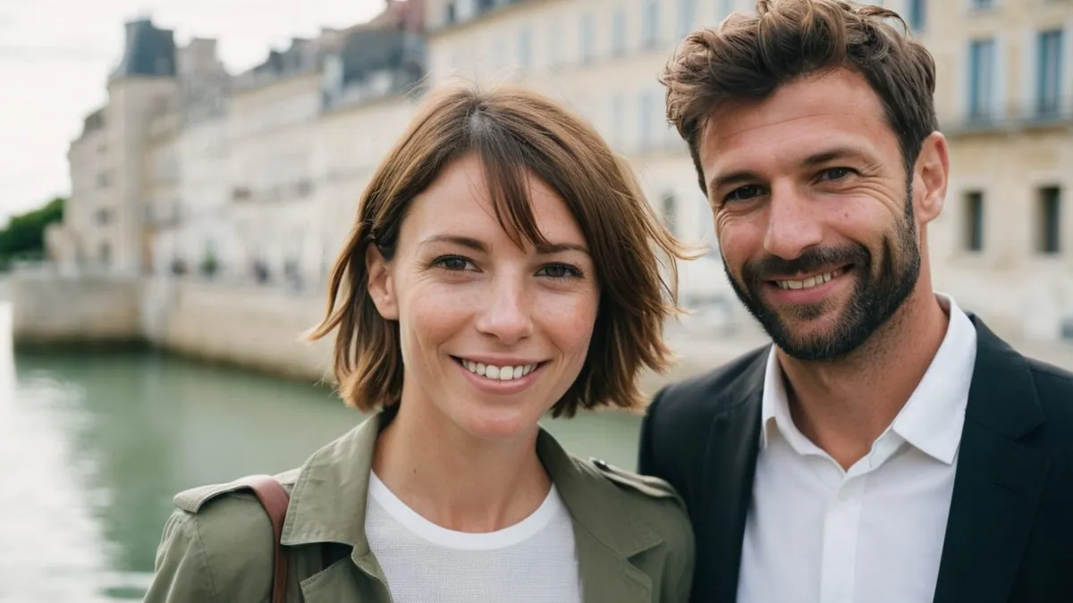 Premier rendez-vous près de chez soi Rencontre entre célibataires près de chez soi : un homme et une femme au bord de l'eau
