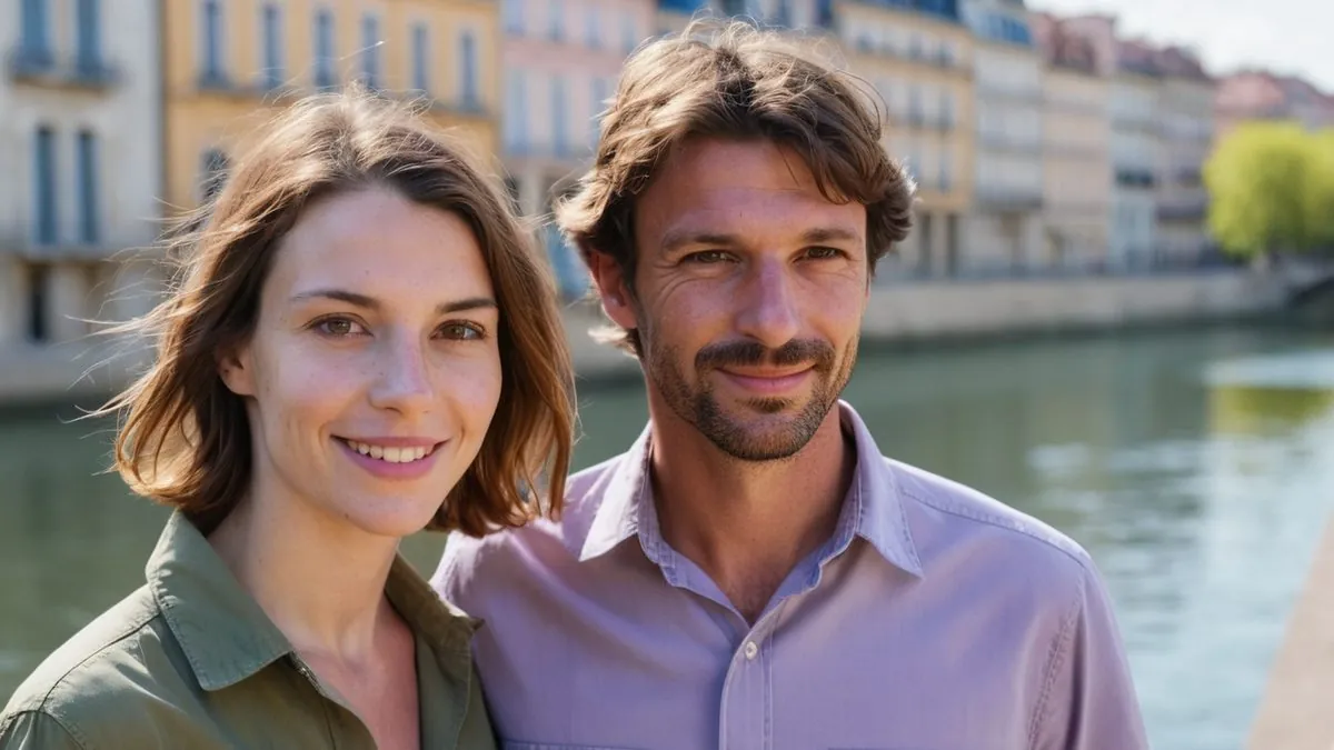 Rencontre amoureuse près de chez soi Rencontre entre célibataires près de chez soi : un homme et une femme au bord de l'eau