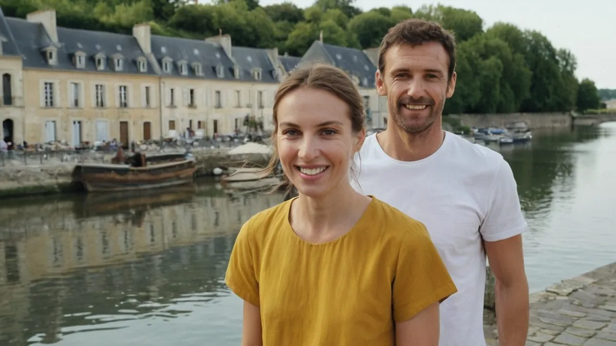 Premier rendez-vous près de chez soi : homme et femme célibataires au bord de l'eau