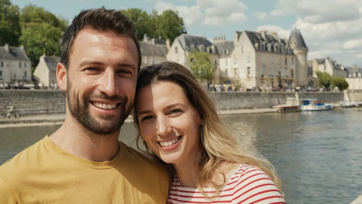 Premier rendez-vous près de chez soi : homme et femme célibataires au bord de l'eau