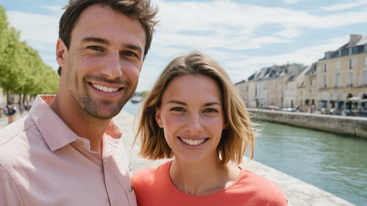 Premier rendez-vous près de chez soi Rencontre entre célibataires près de chez soi : un homme et une femme au bord de l'eau