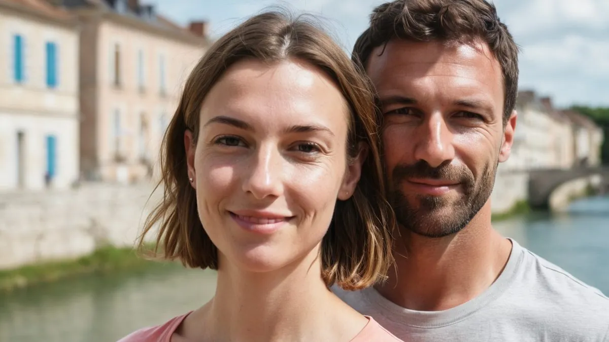 Premier rendez-vous près de chez soi : homme et femme célibataires au bord de l'eau