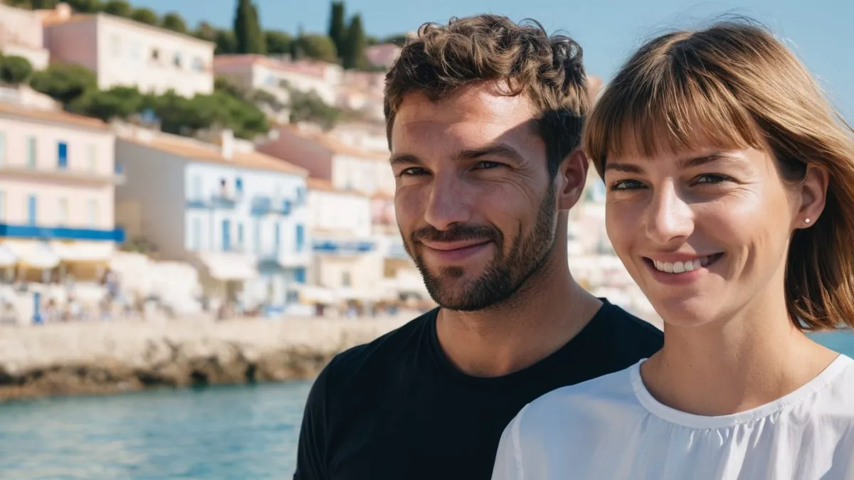 Premier rendez-vous près de chez soi : homme et femme célibataires au bord de l'eau