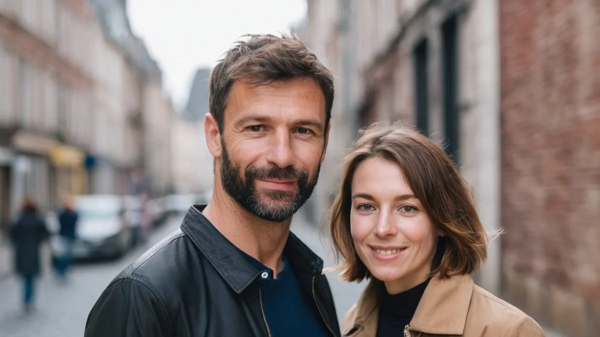 Célibataires qui font connaissance près de chez soi, dans une rue du centre-ville