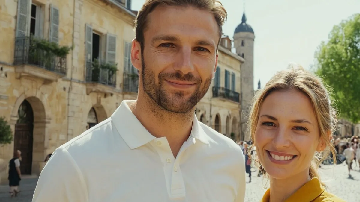 Premier rendez-vous à Marseille : homme et femme célibataires sur une place du centre