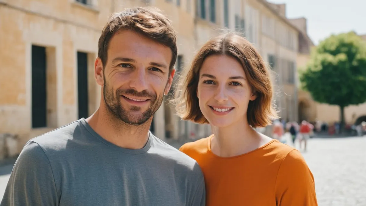 Célibataires qui font connaissance près de chez soi, sur une place du centre
