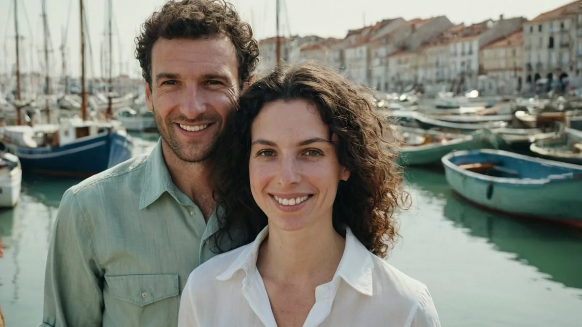 Premier rendez-vous près de chez soi : homme et femme célibataires au bord de l'eau