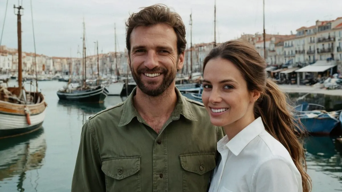 Rencontre amoureuse près de chez soi Couple qui s'est rencontré près de chez soi, souriant au bord de l'eau